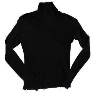 Cache Vintage Black mesh turtleneck